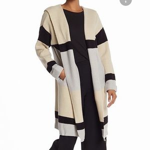 NWT Stripe Hooded Cardigan Sweater size M